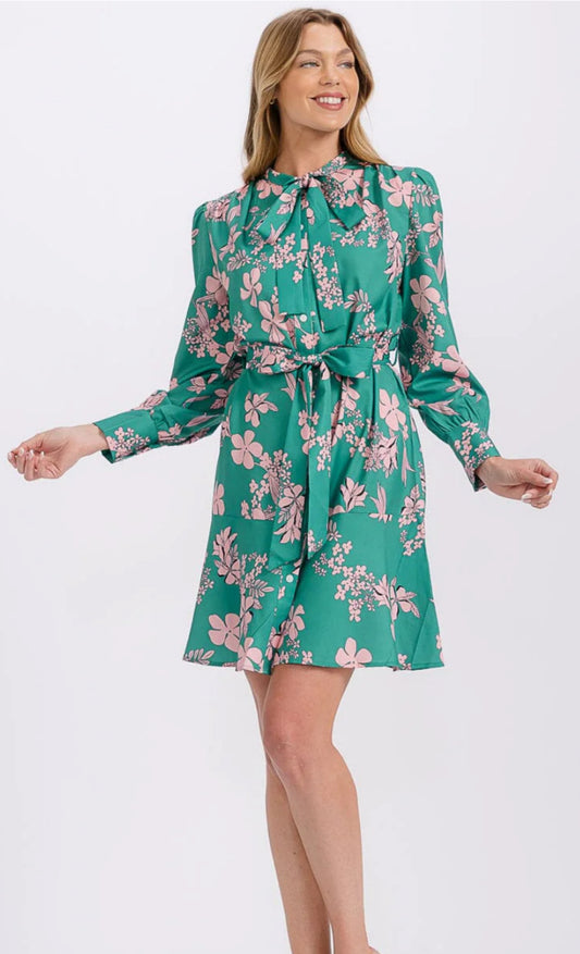 Floral Tie Waist Dress