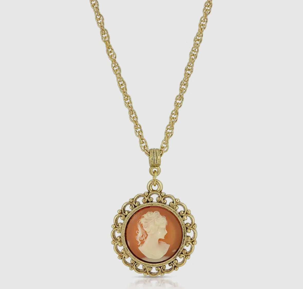 Round Cameo Pendant Necklace