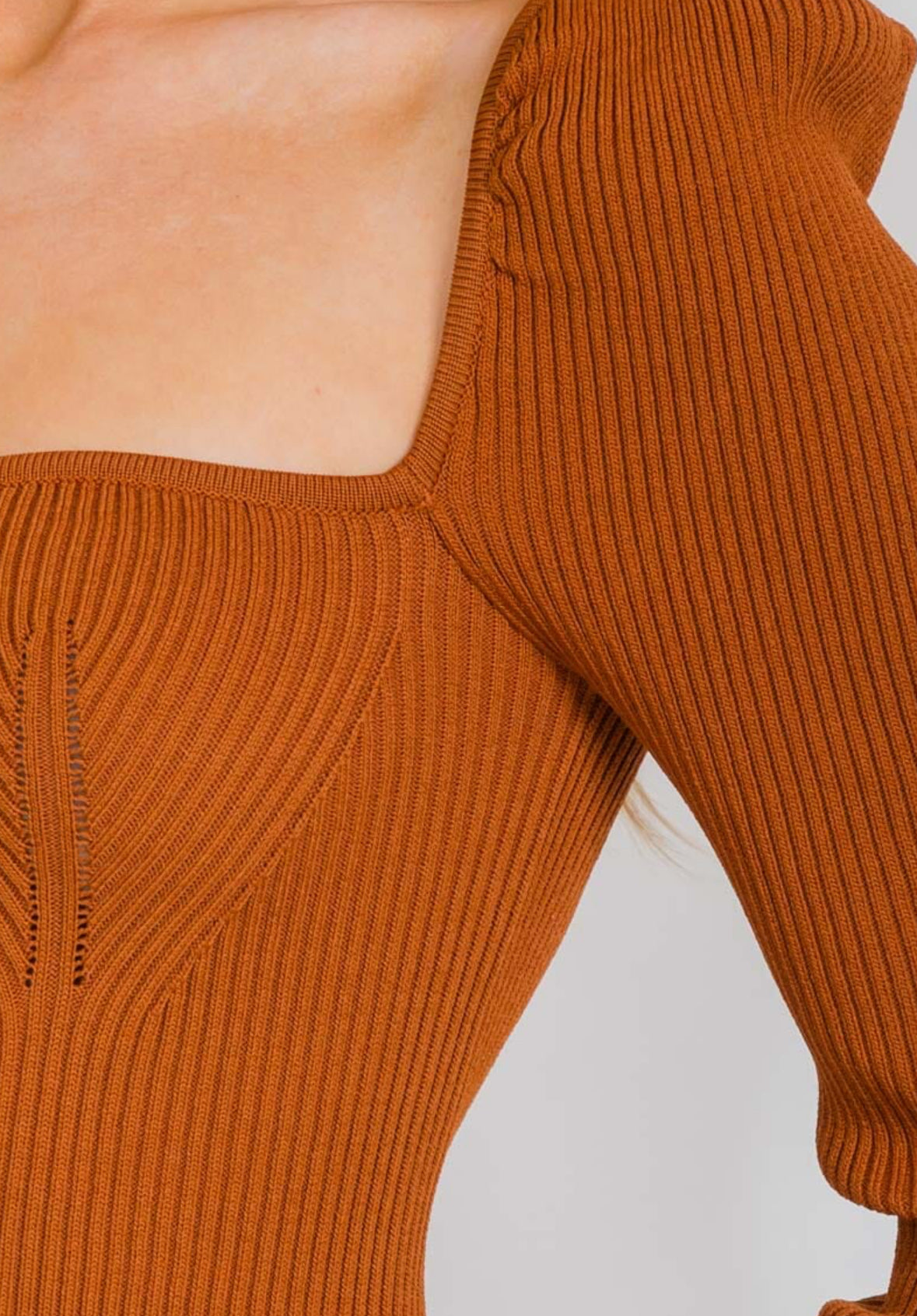 Ribbed Square Neck Top