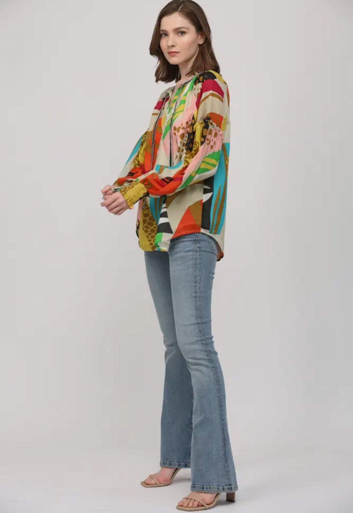 Cotton Voile Abstract Top