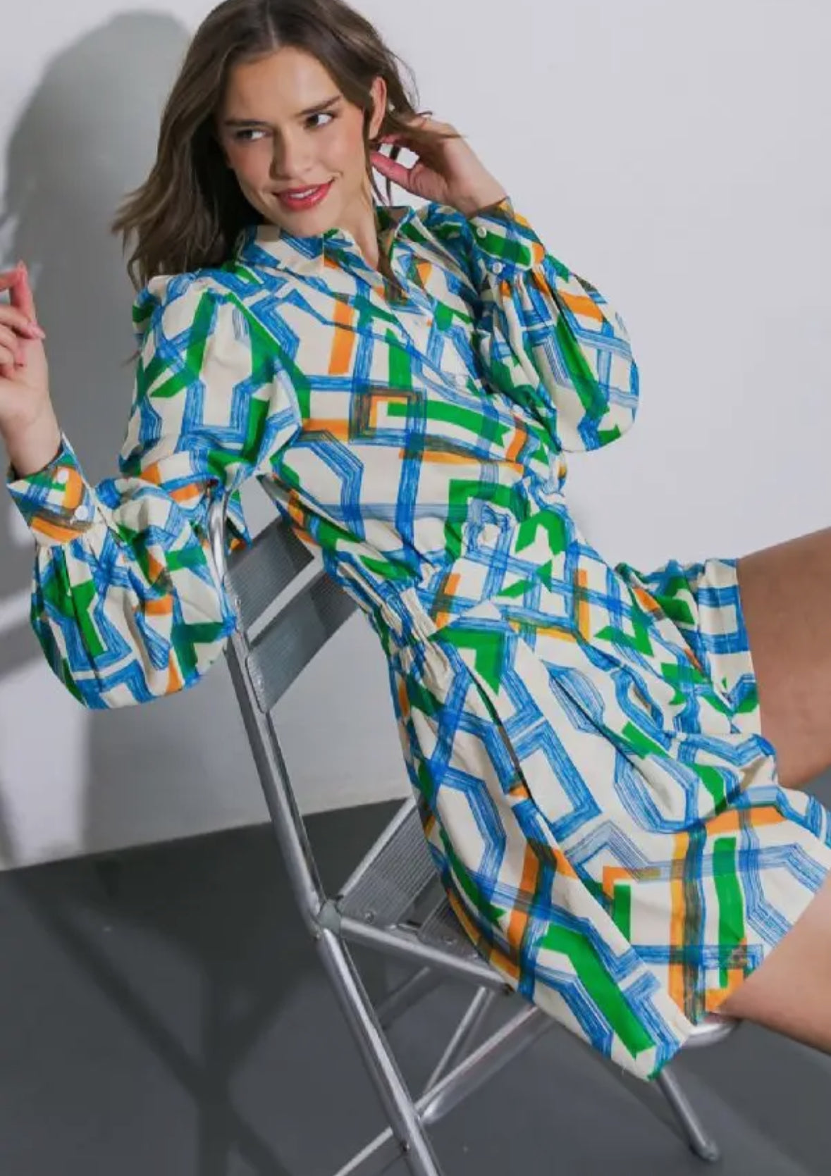 Blue+Green+Orange Contemporary Romper