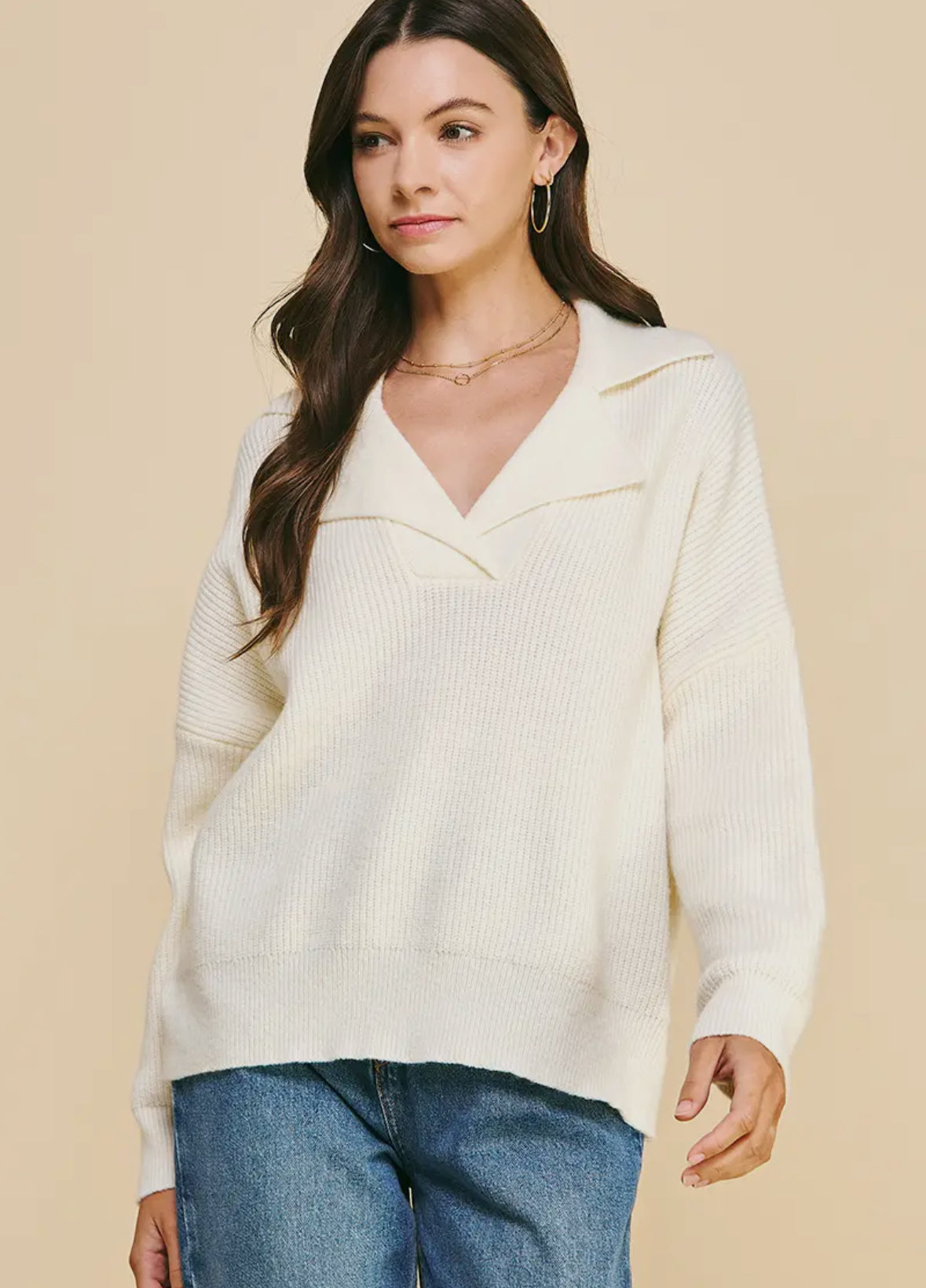 Ivory Collared Sweater