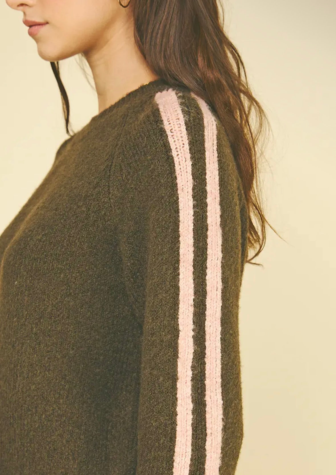 Striped Sleeve Knit Sweater