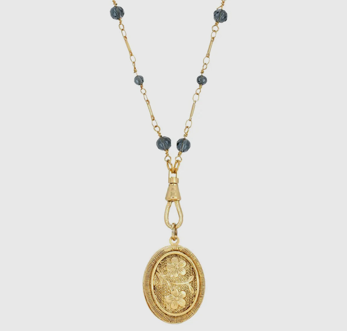 Blue Montana Glass Oval Necklace