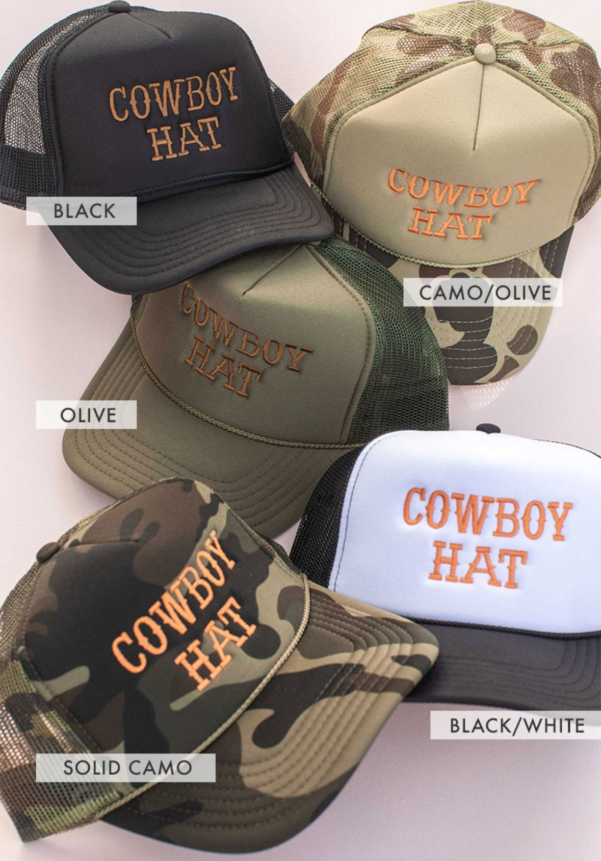 Embroidered Cowboy Trucker Hat