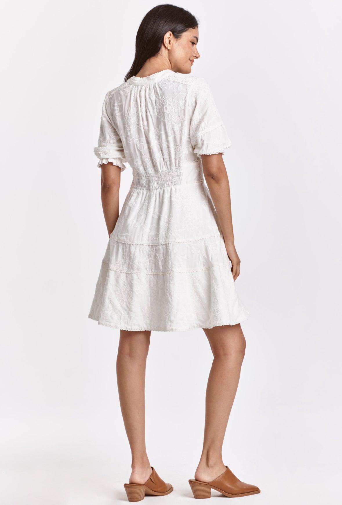 The Ellen Pearled Ivory Dress