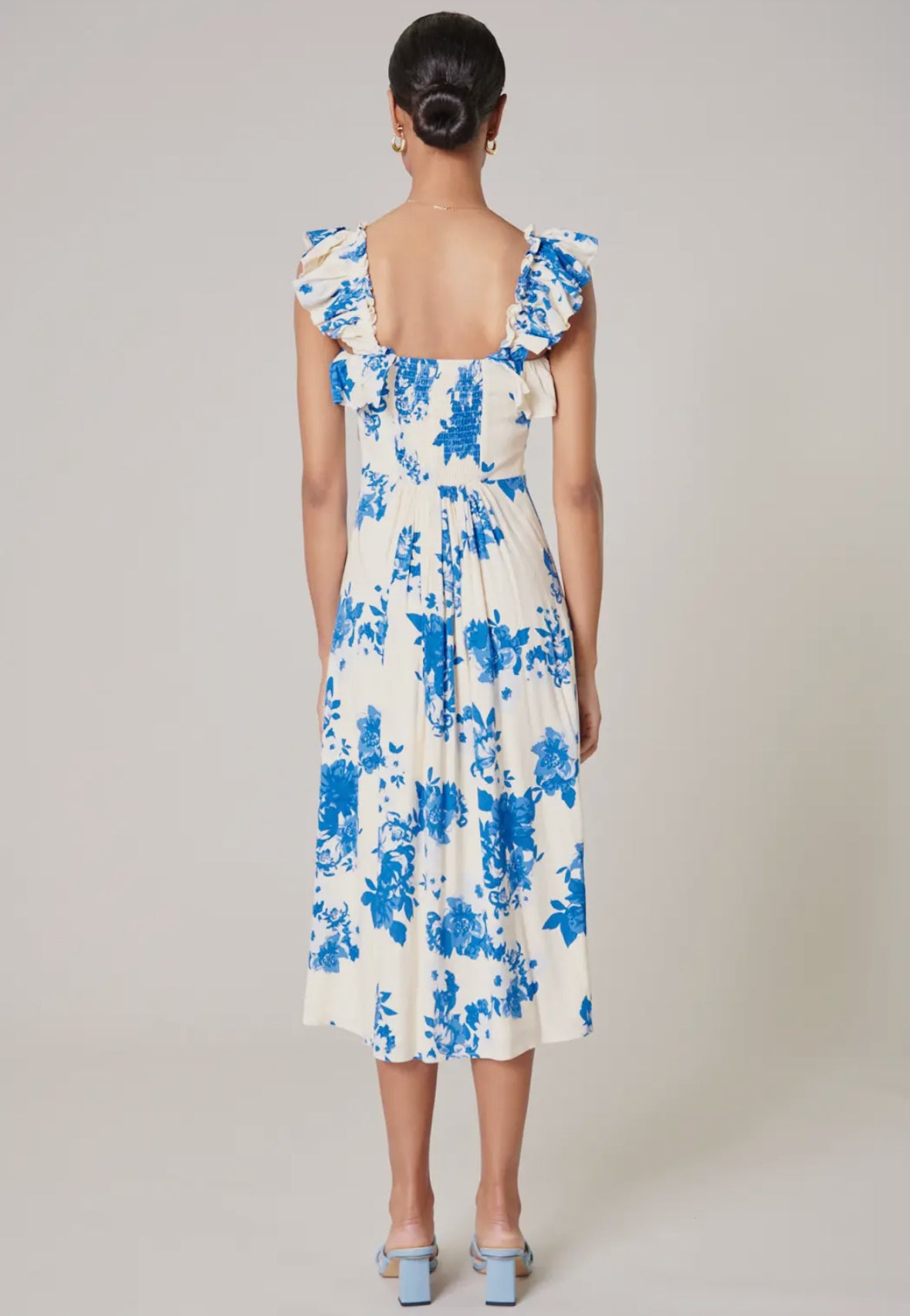 Azure Kona Ruffle Trim Milo Midi Dress