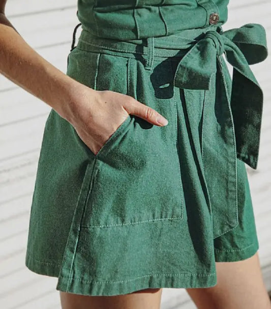 Overdyed Green Light Weight Denim Short