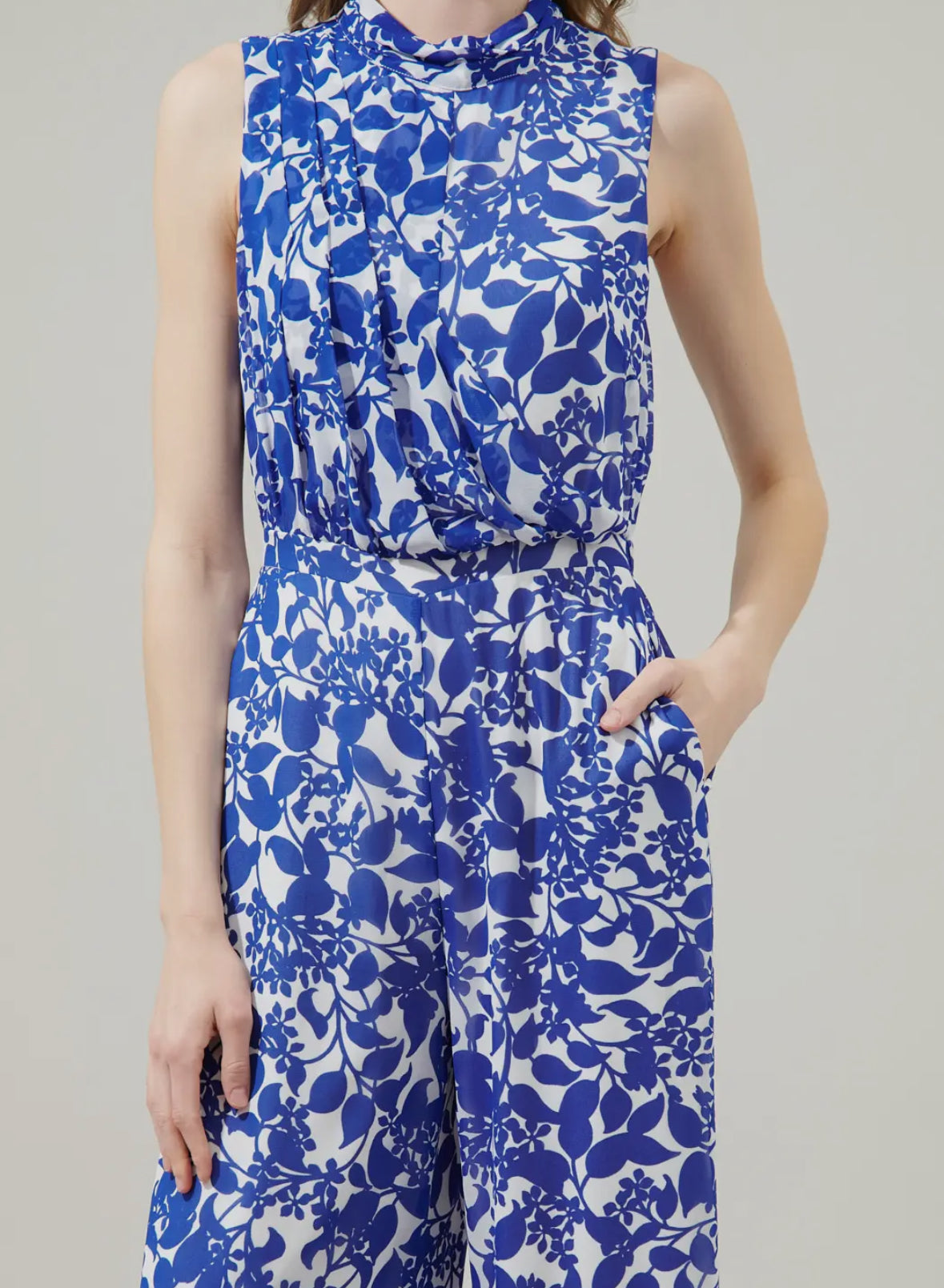 Kian Floral Siren Drape Neck Jumpsuit