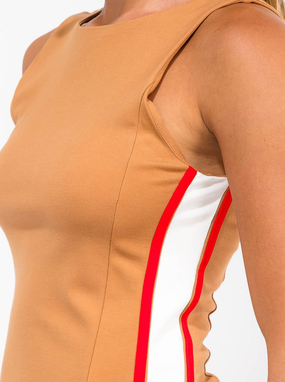 Camel Side Stripe Tank Top