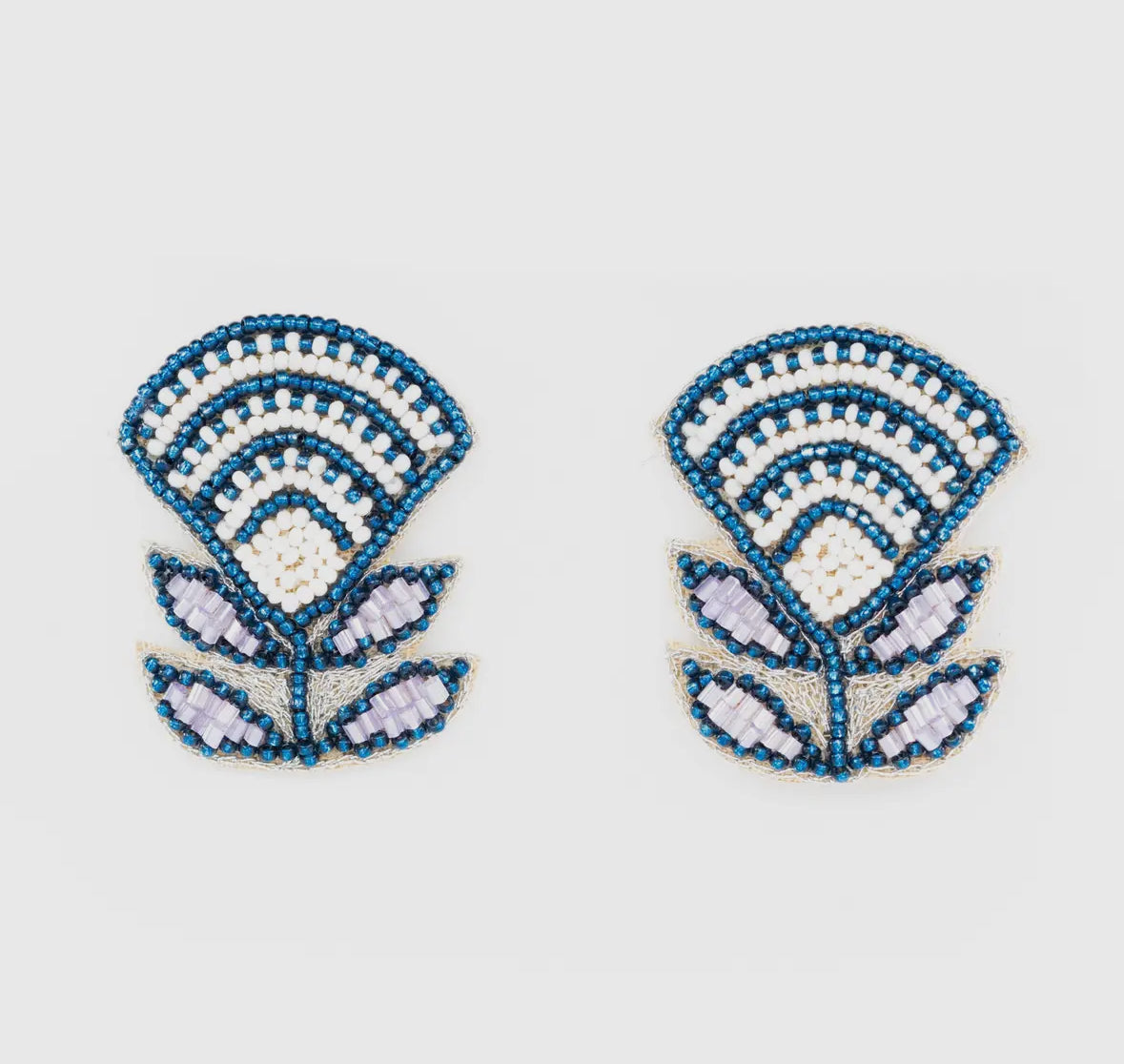 Block Print Flower Earrings