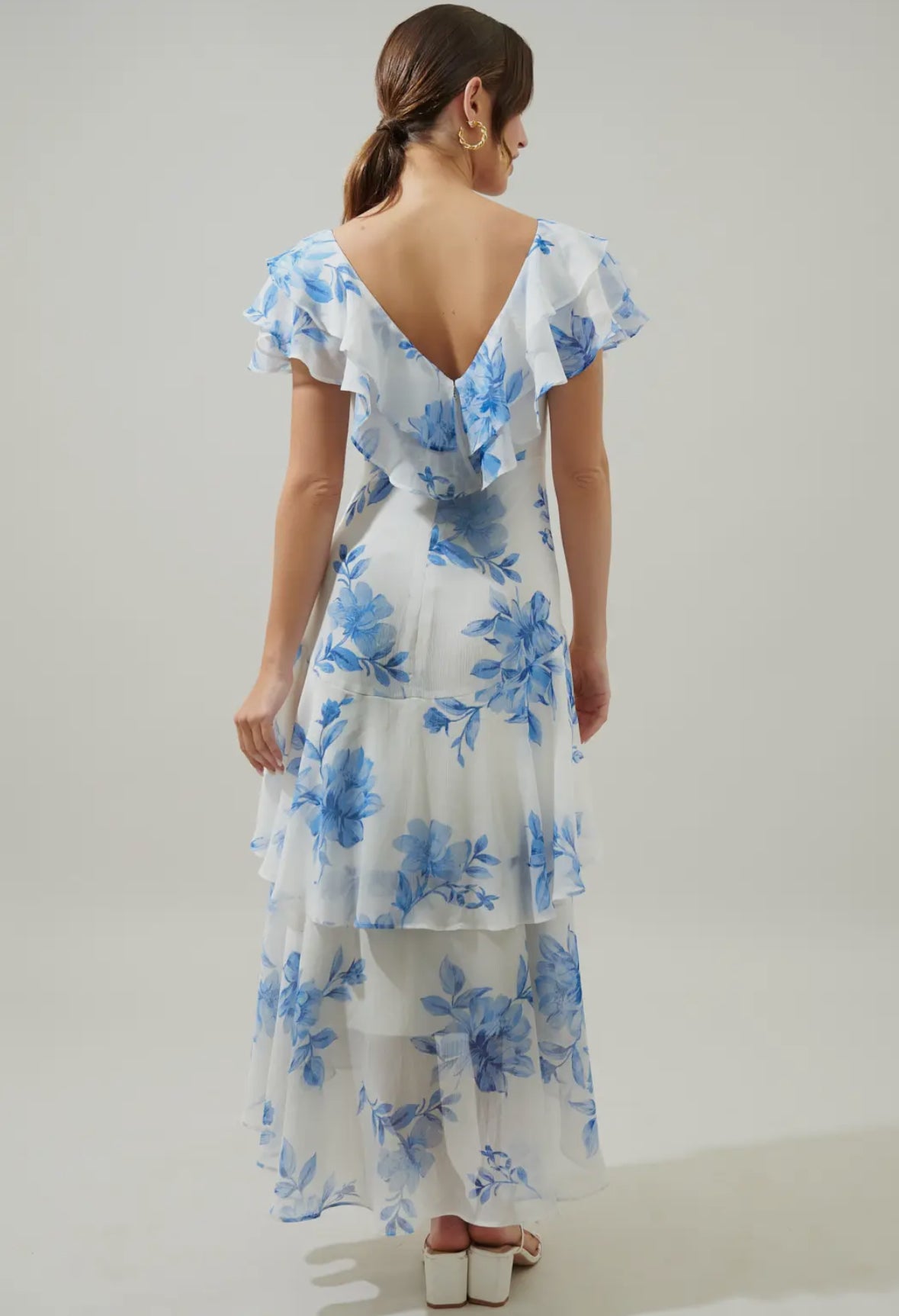 Meliza Ruffle Tiered Sinclair Midi Dress