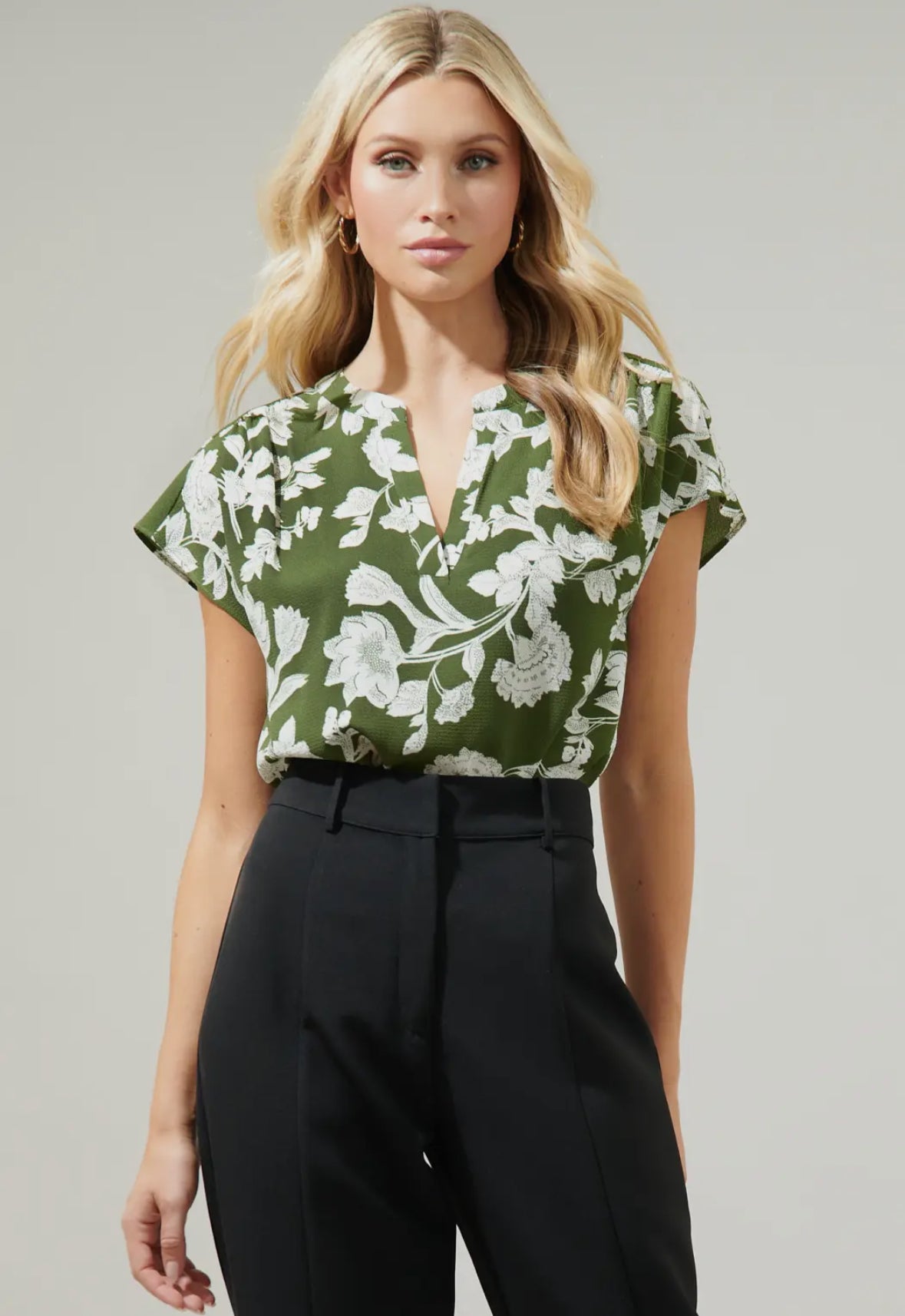 Khadja Floral Split Dolman Blouse