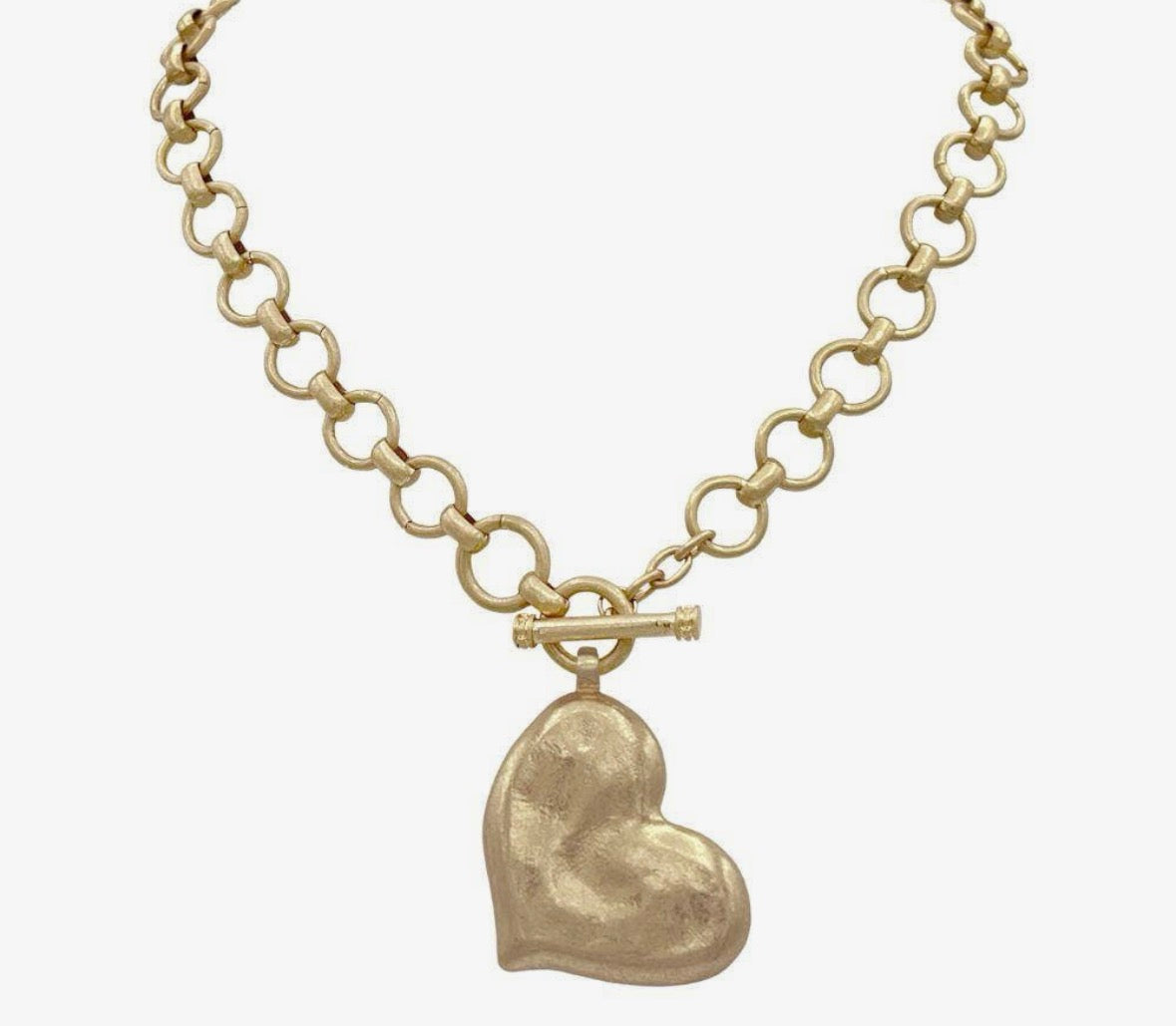 Hammered Heart Pendant Necklace