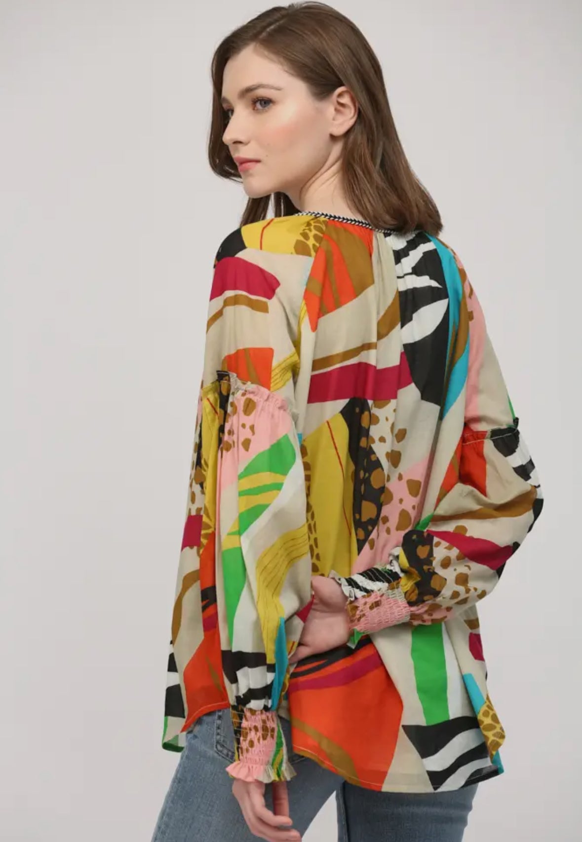 Cotton Voile Abstract Top