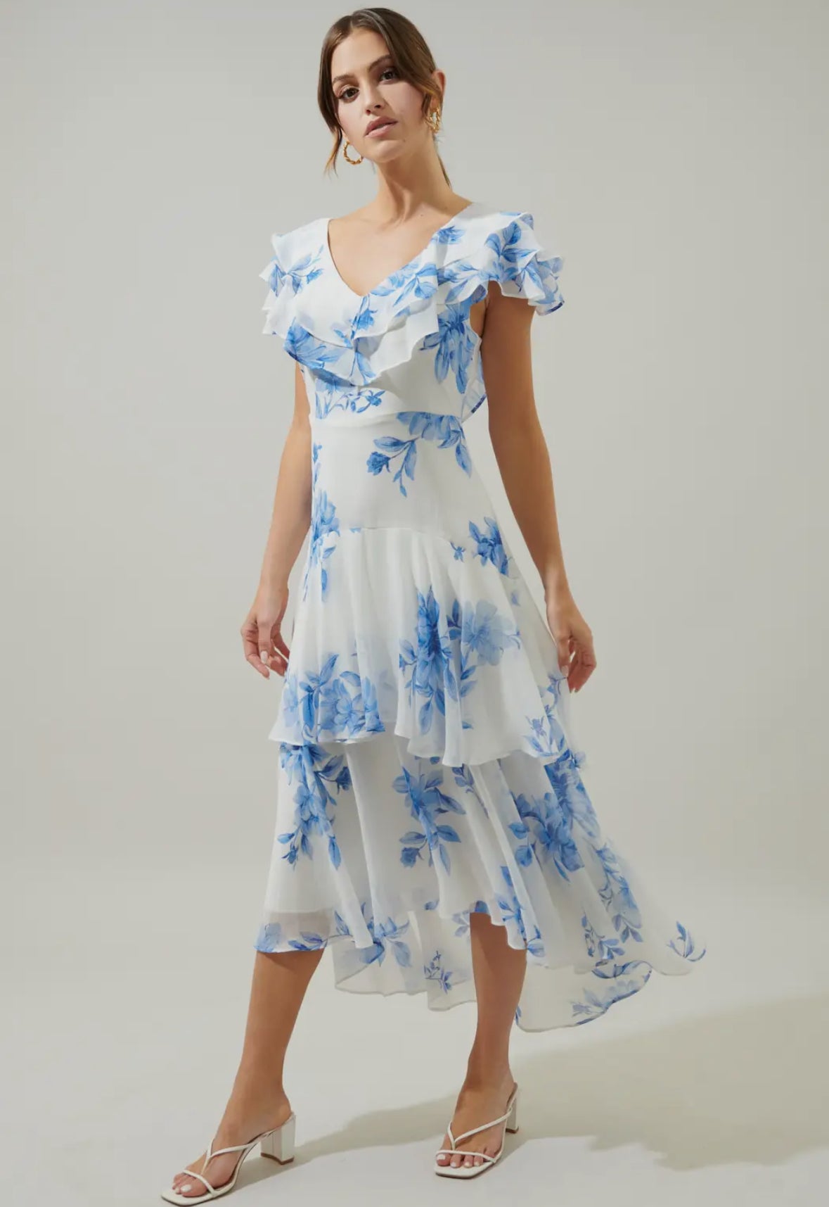 Meliza Ruffle Tiered Sinclair Midi Dress
