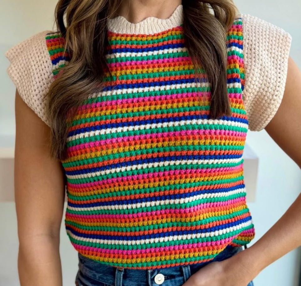 Multi Knit Striped Top