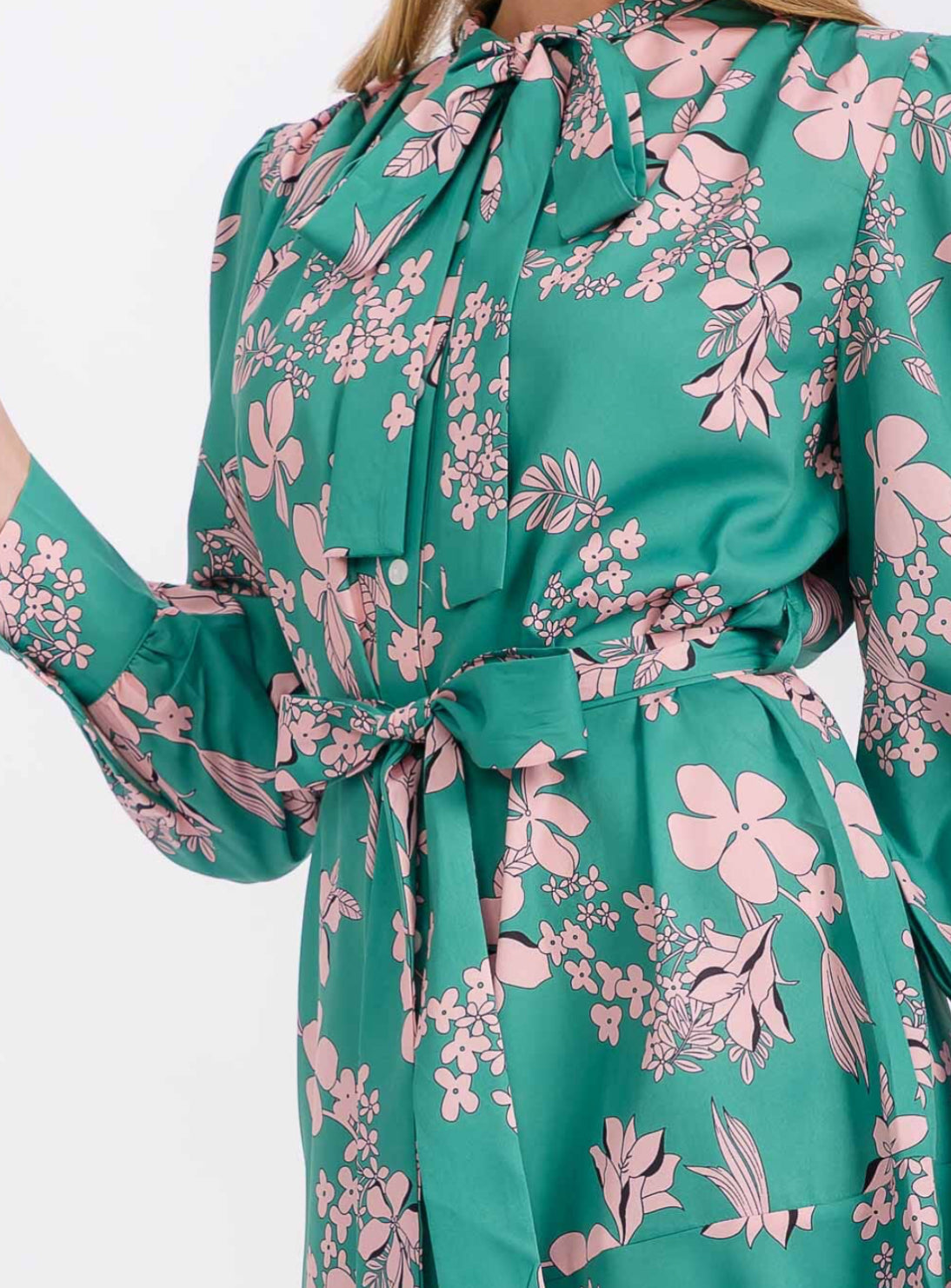 Floral Tie Waist Dress