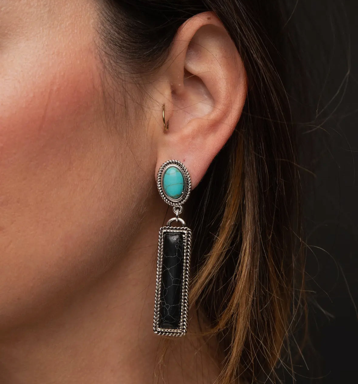 Black Bar Earring