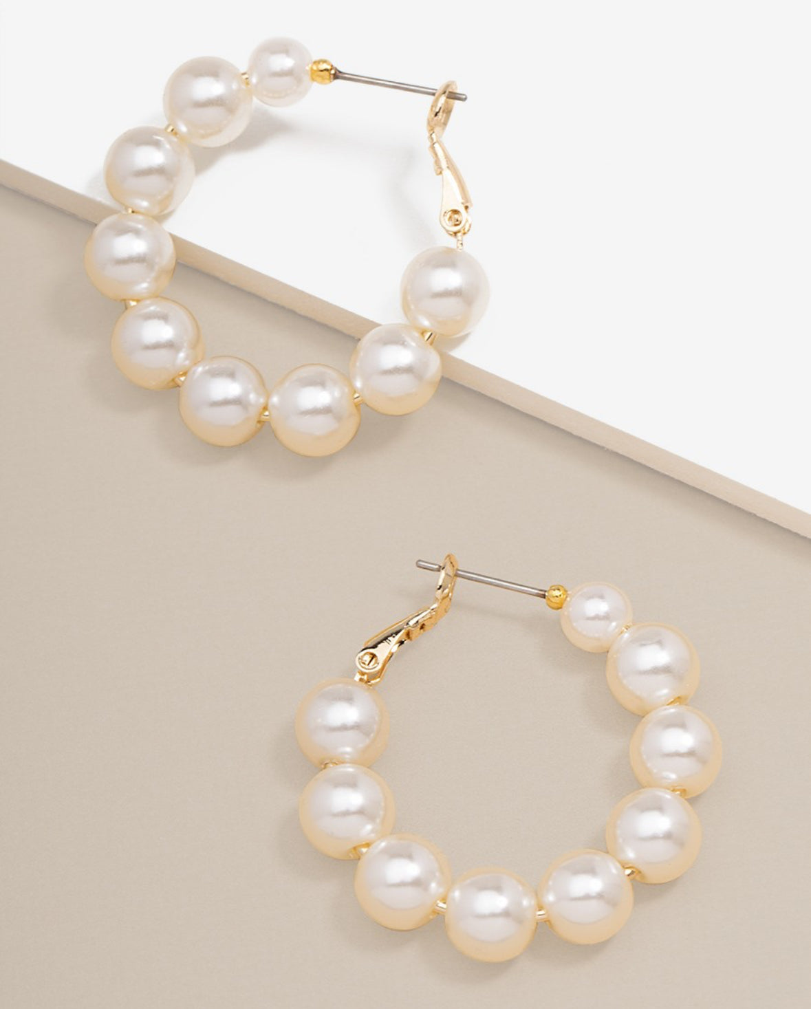 Chunky Pearl Hoop Earring