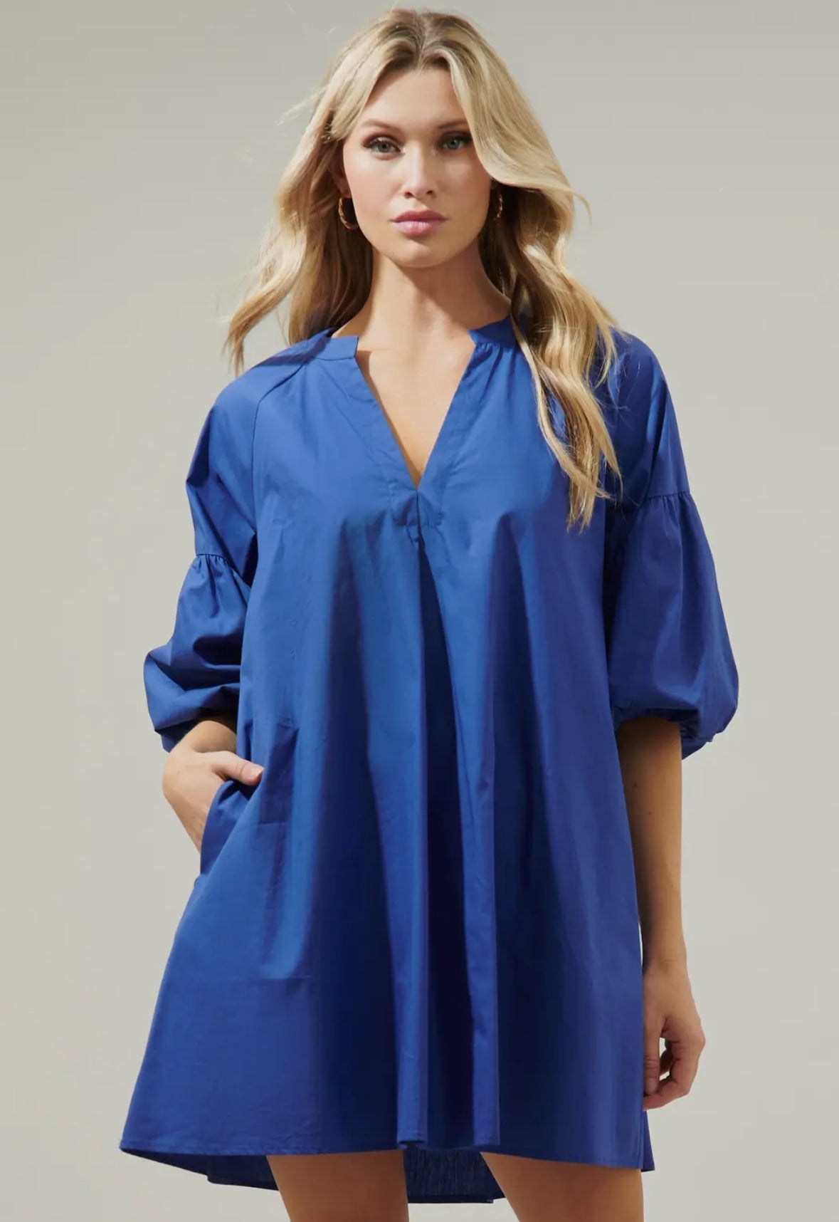 Puff Sleeve Shift Dress