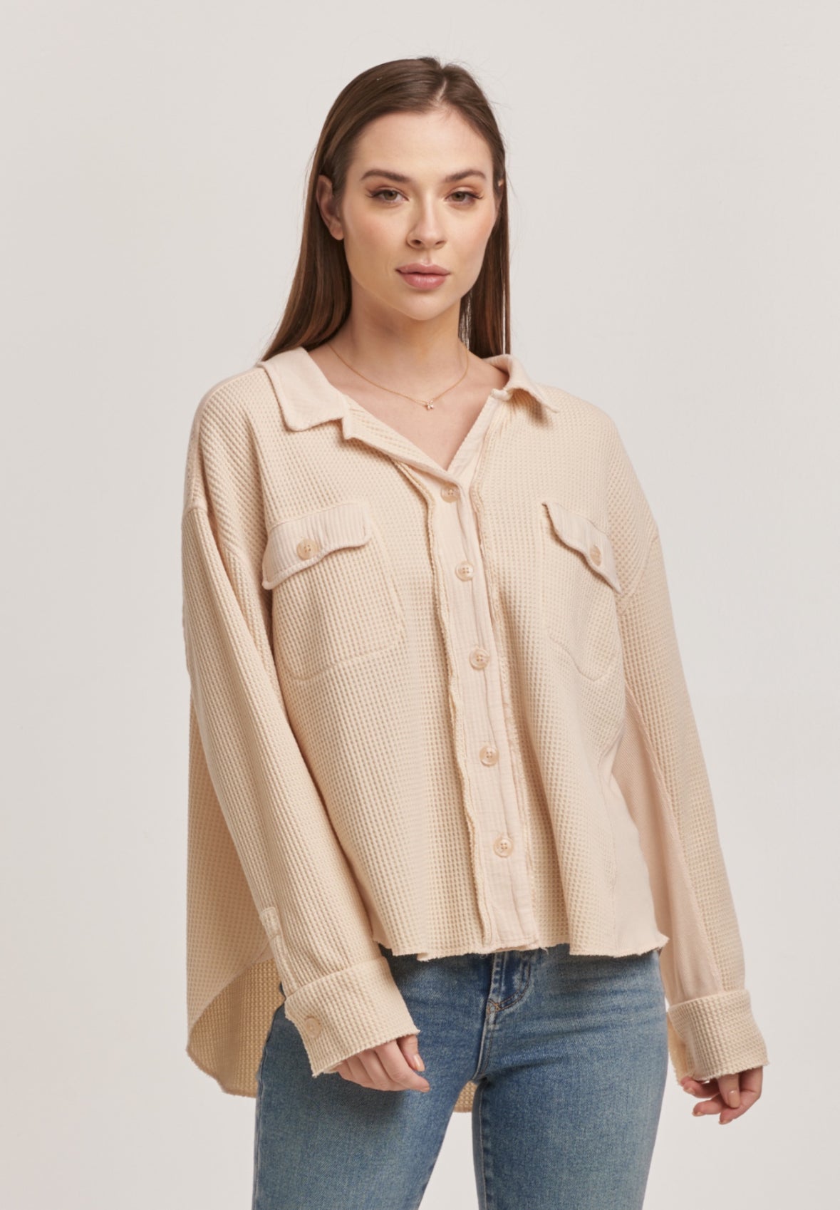 Cream Foster Button Up