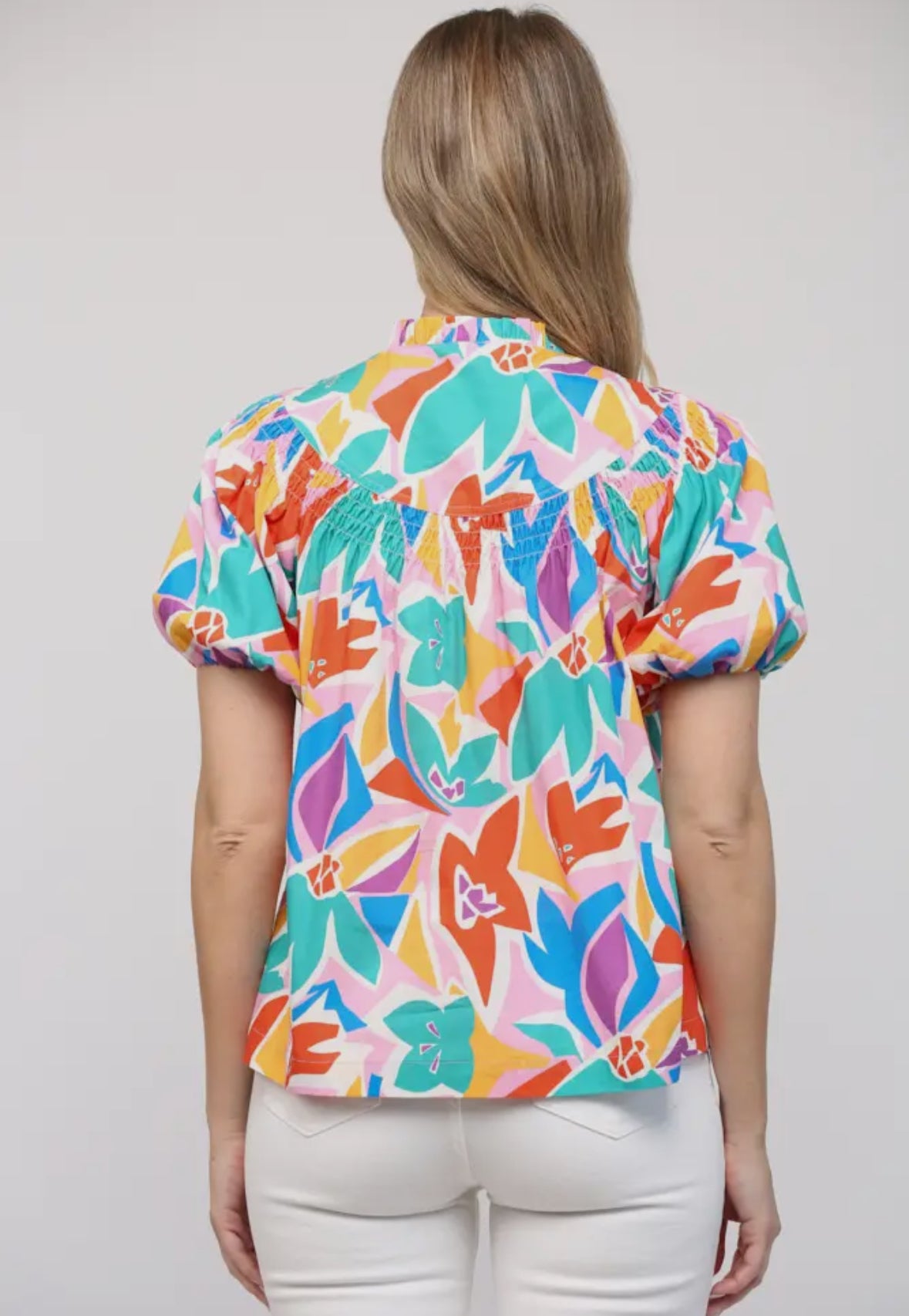 Smocked Bib Yoke Top