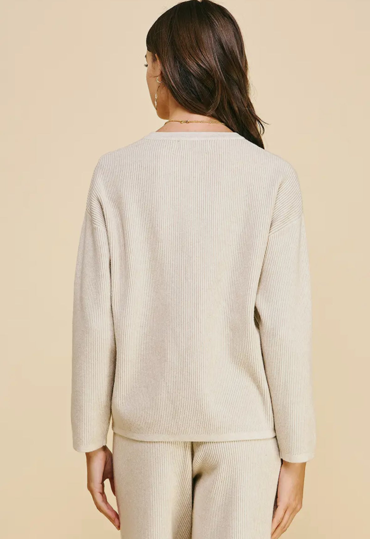 Oatmeal Front Slit Pullover