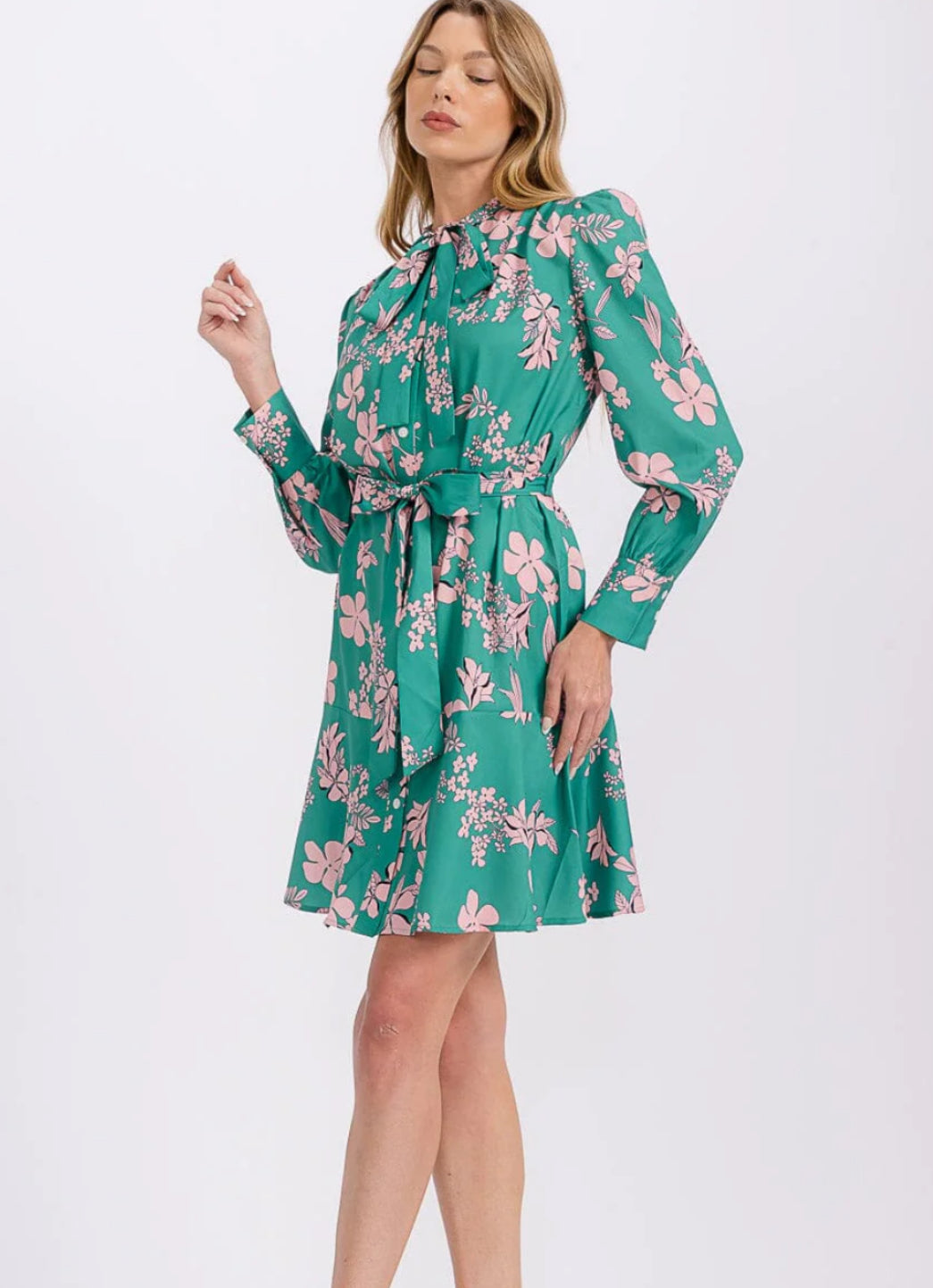 Floral Tie Waist Dress