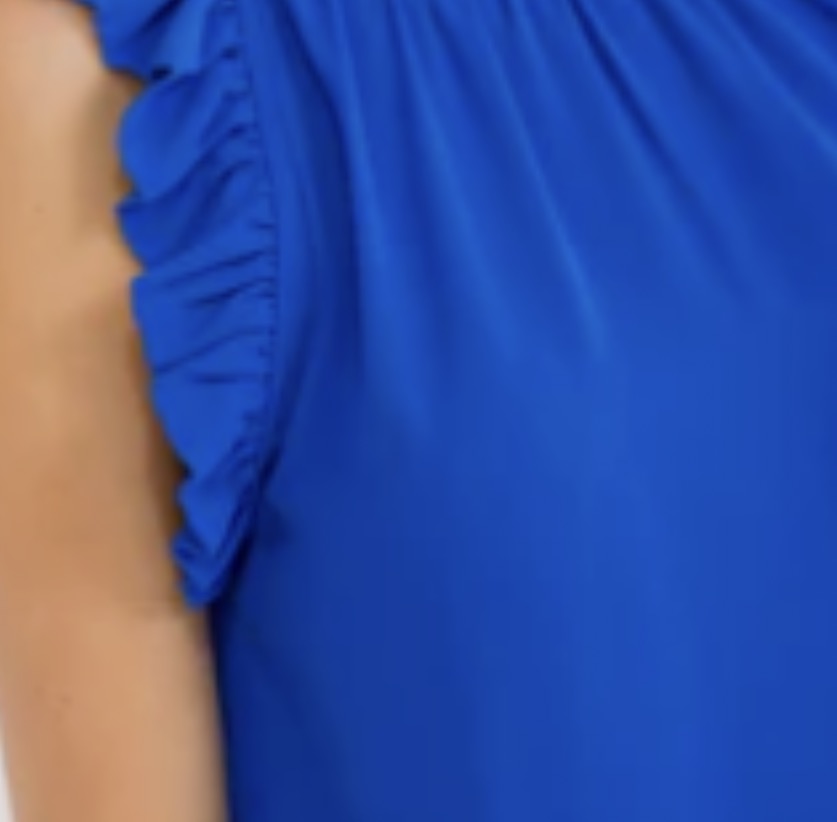 Royal Blue Ruffle Sleeve Tank