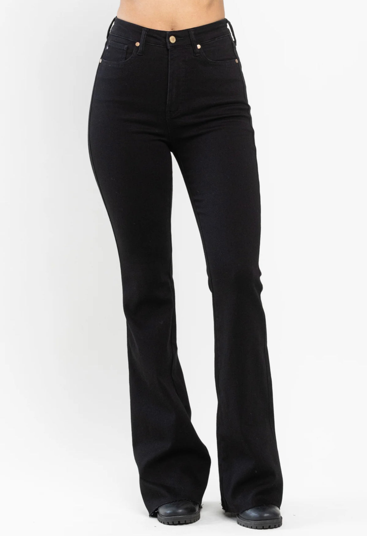 Judy Blue Tummy Control Cut Hem Flare Jeans