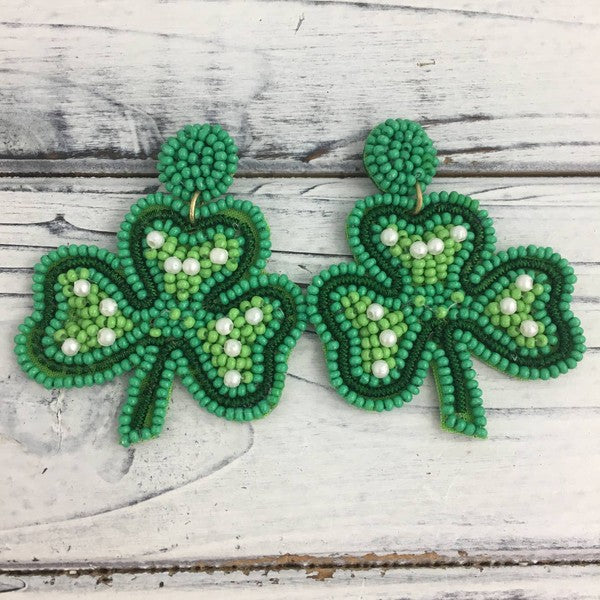 Shamrock Beaded Earrings