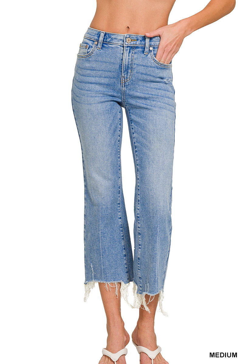 Kick Crop Flared Denim Pants