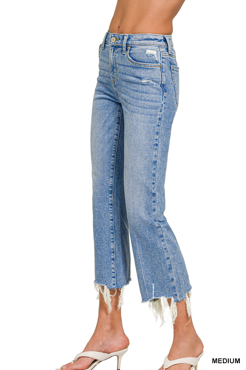 Kick Crop Flared Denim Pants