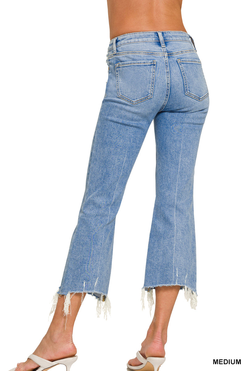 Kick Crop Flared Denim Pants