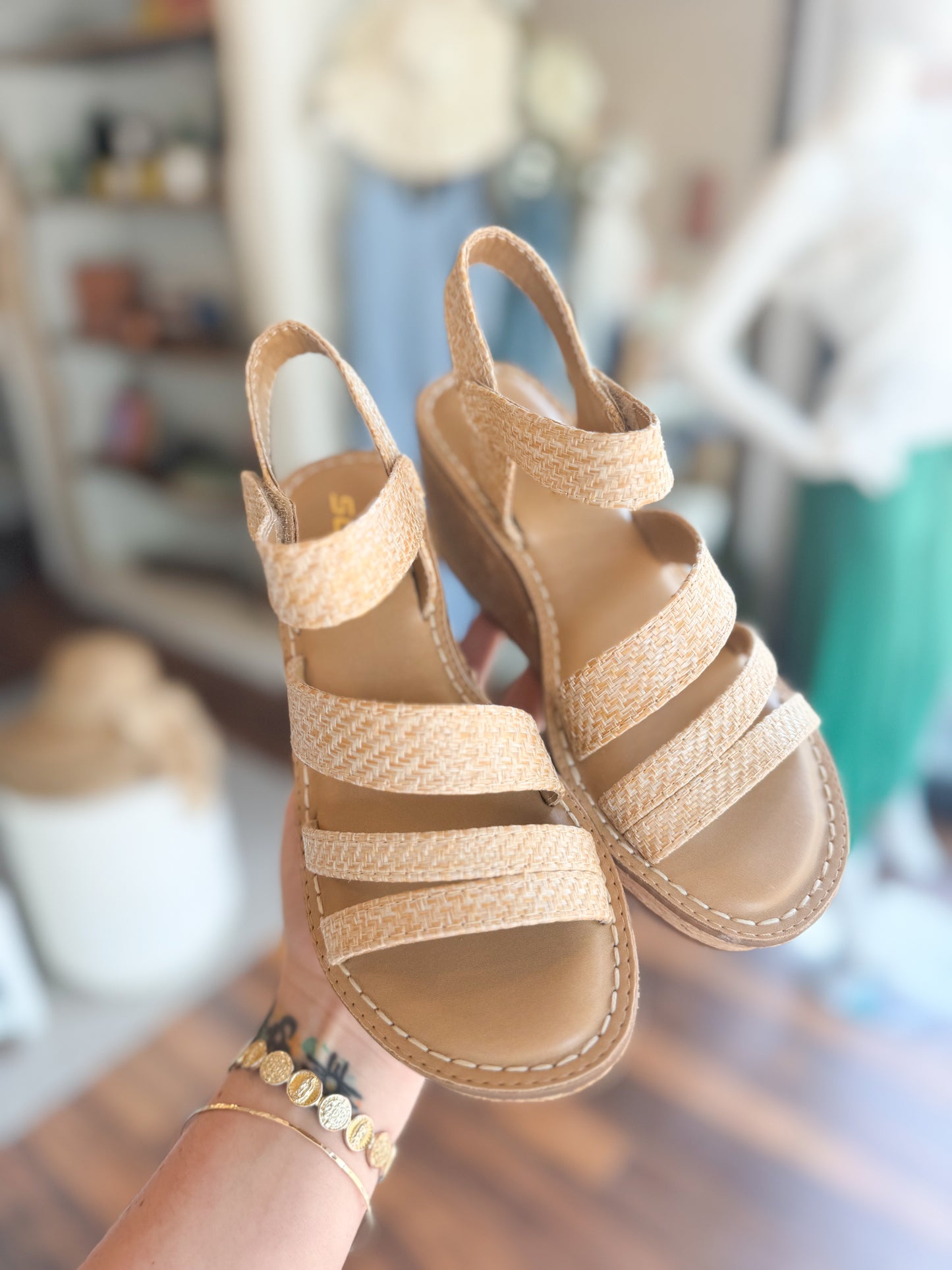 Nat Nice Raffia Sheet Wedge