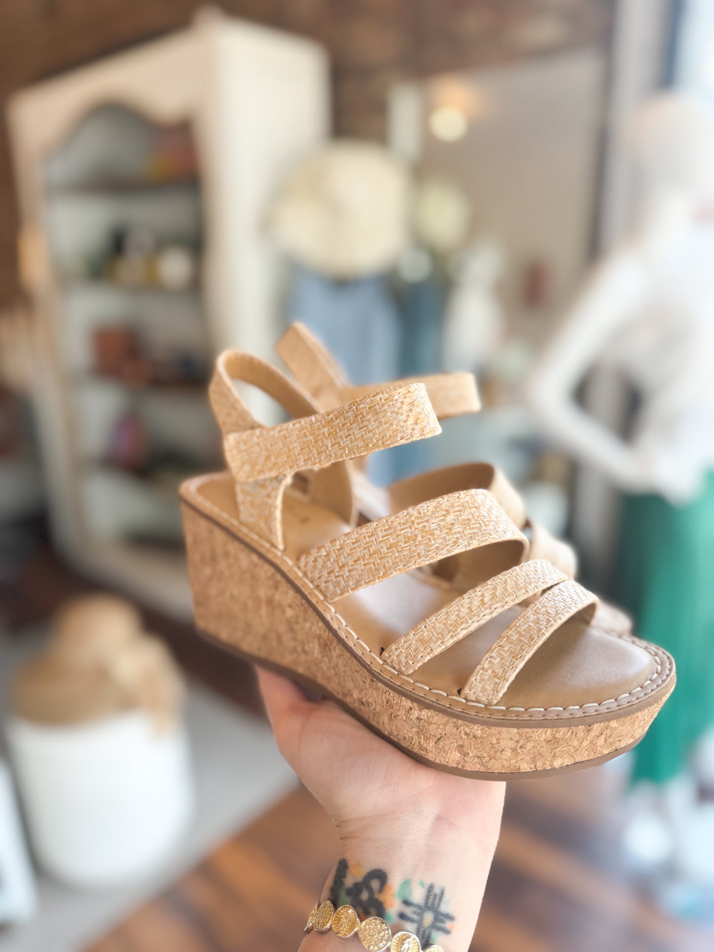 Nat Nice Raffia Sheet Wedge