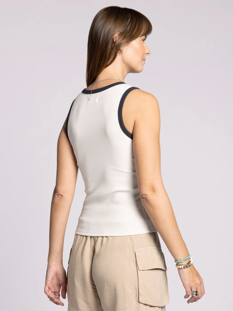 Ivory + Black Eda Tank
