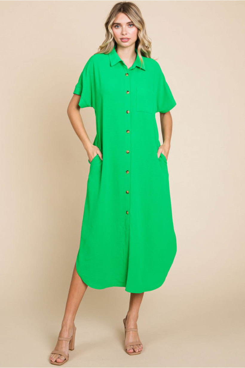 Button Down Midi Dress