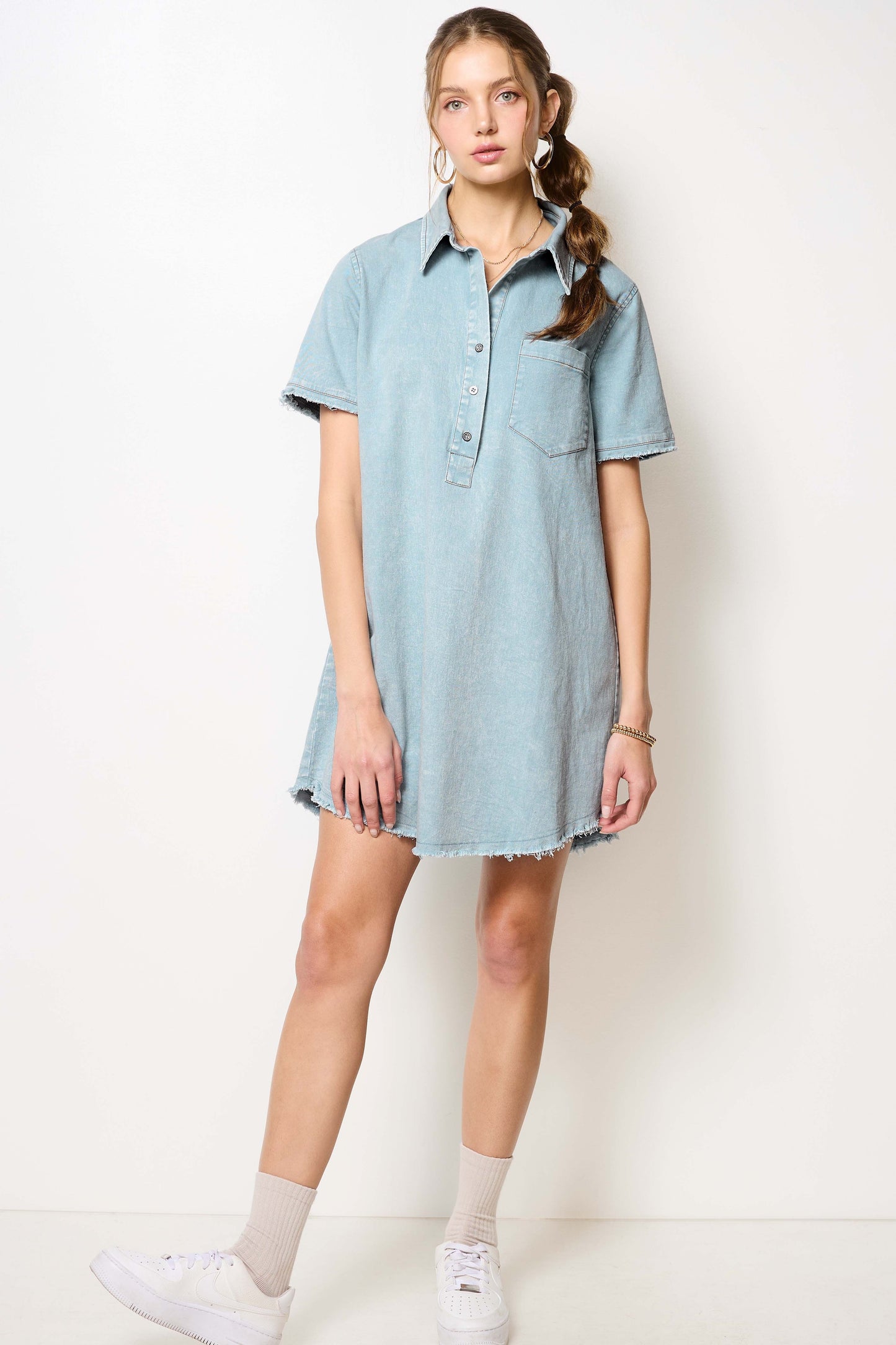 Soft Denim Mineral Washed Mini Dress