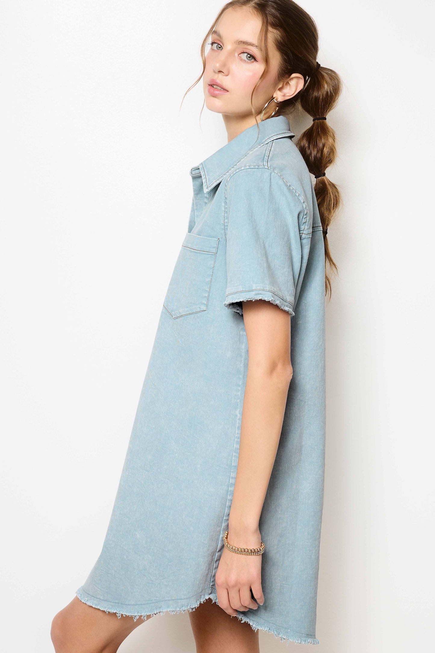 Soft Denim Mineral Washed Mini Dress