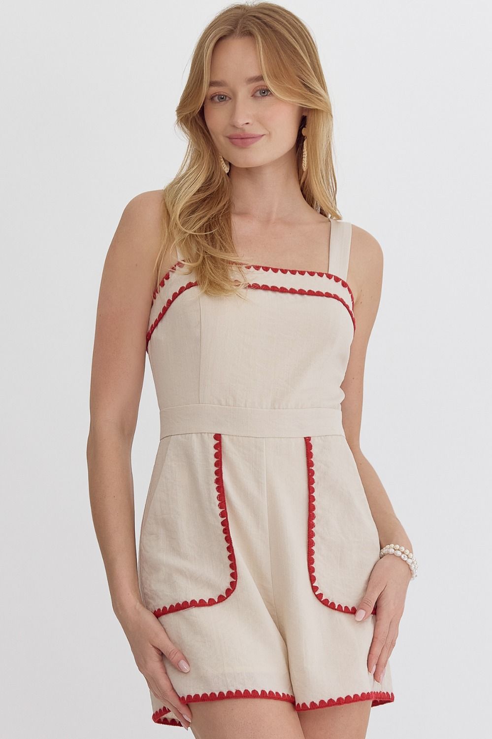 Square Neck Ric Rac Romper