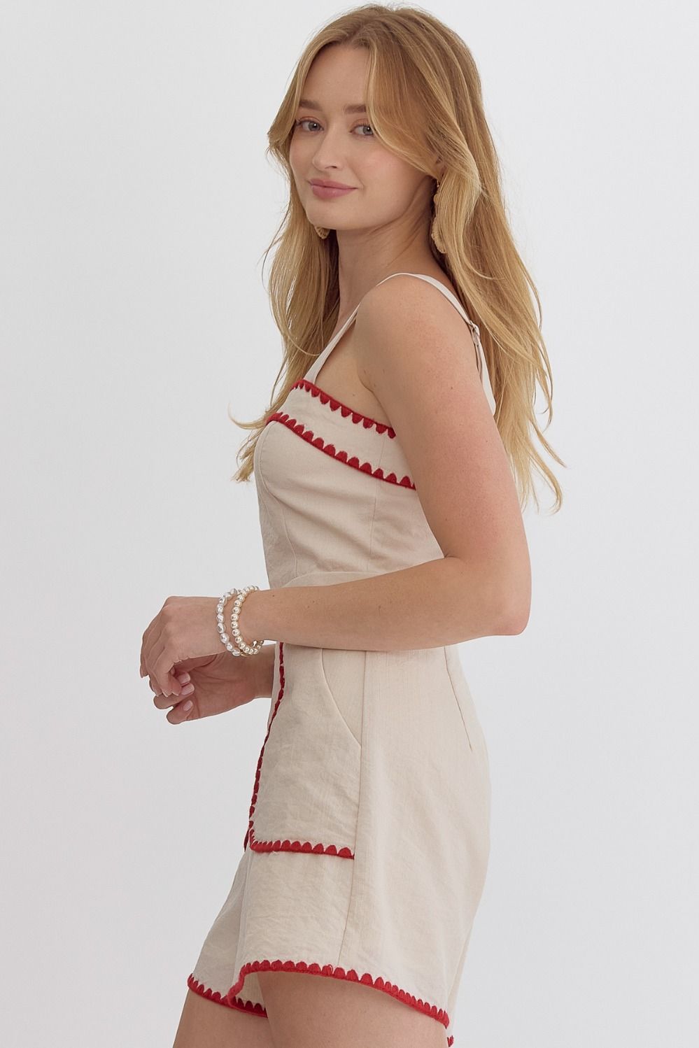 Square Neck Ric Rac Romper