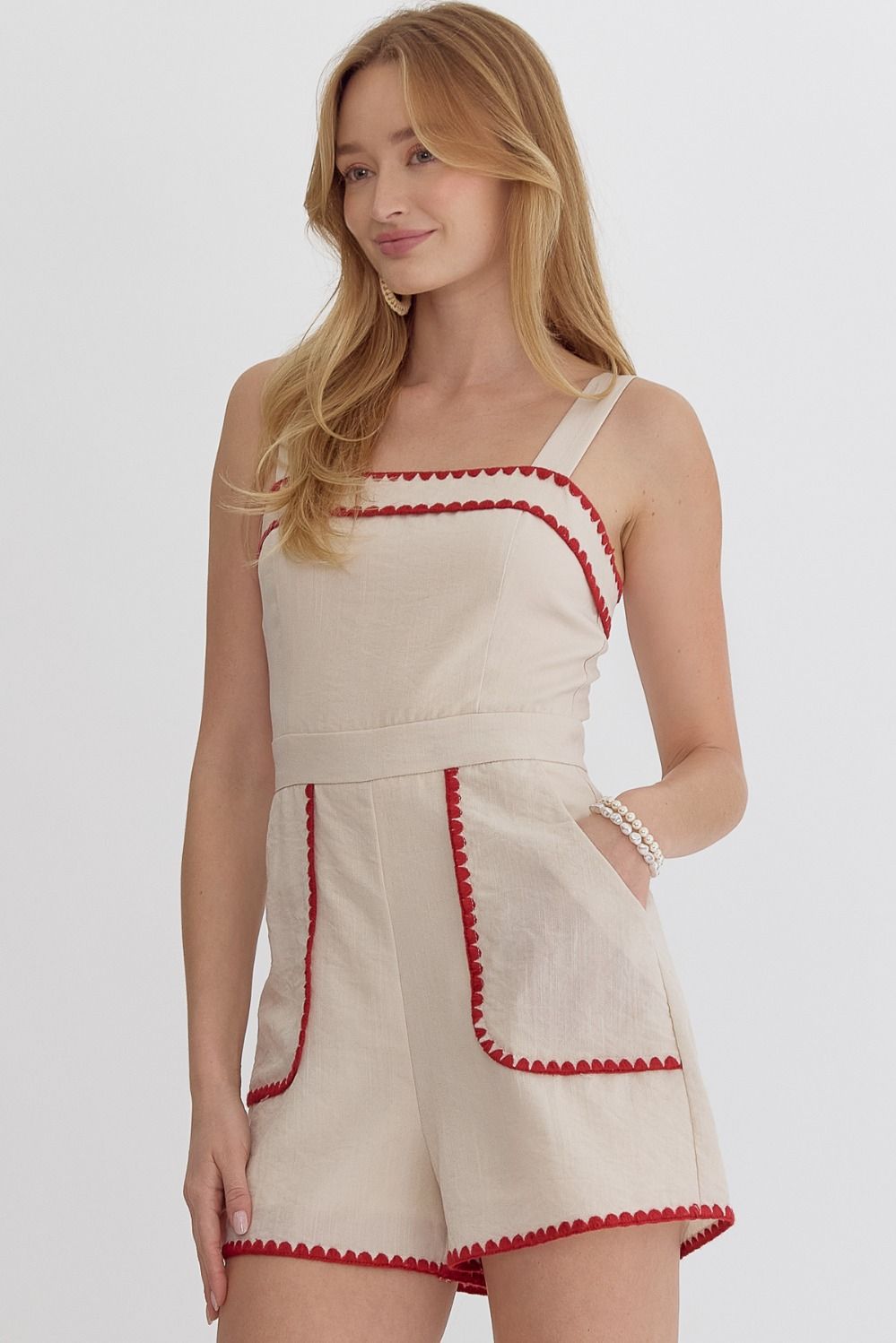 Square Neck Ric Rac Romper