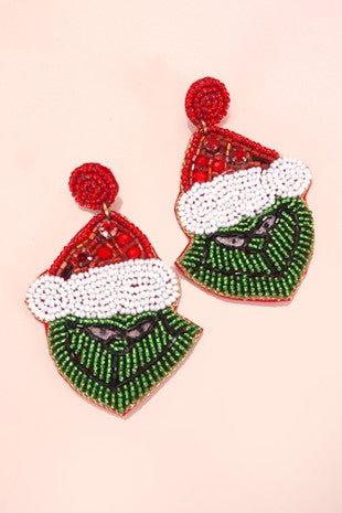 Grinch Breaded Earrings