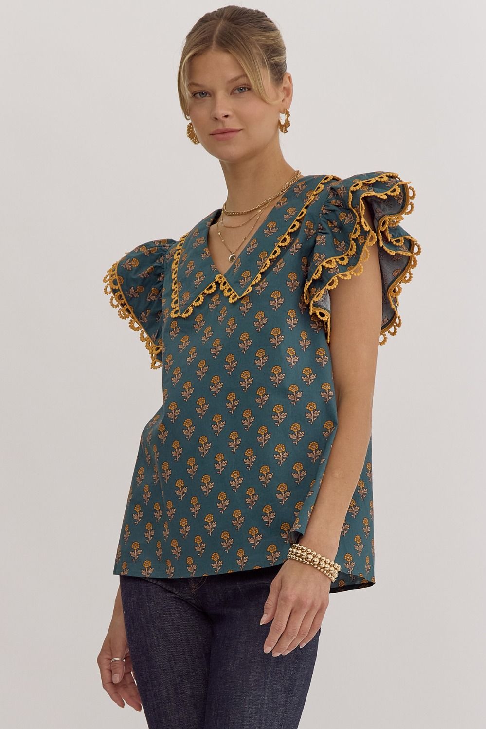 Make Haste Flutter Sleeve Top