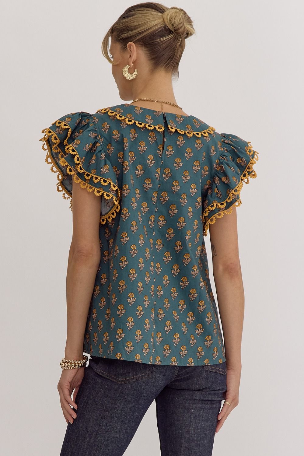 Make Haste Flutter Sleeve Top