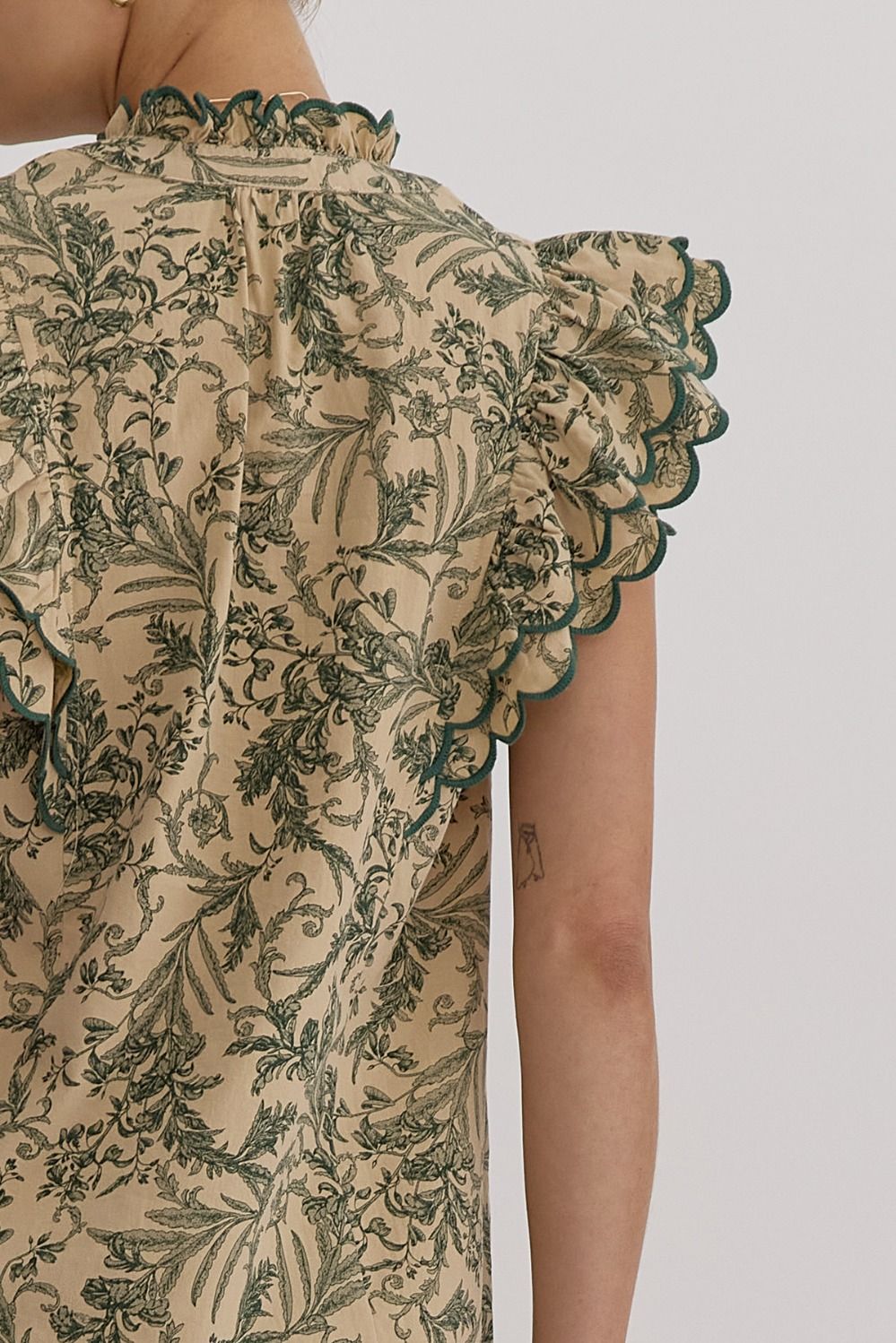 Take Me Back Scallop Trim Top