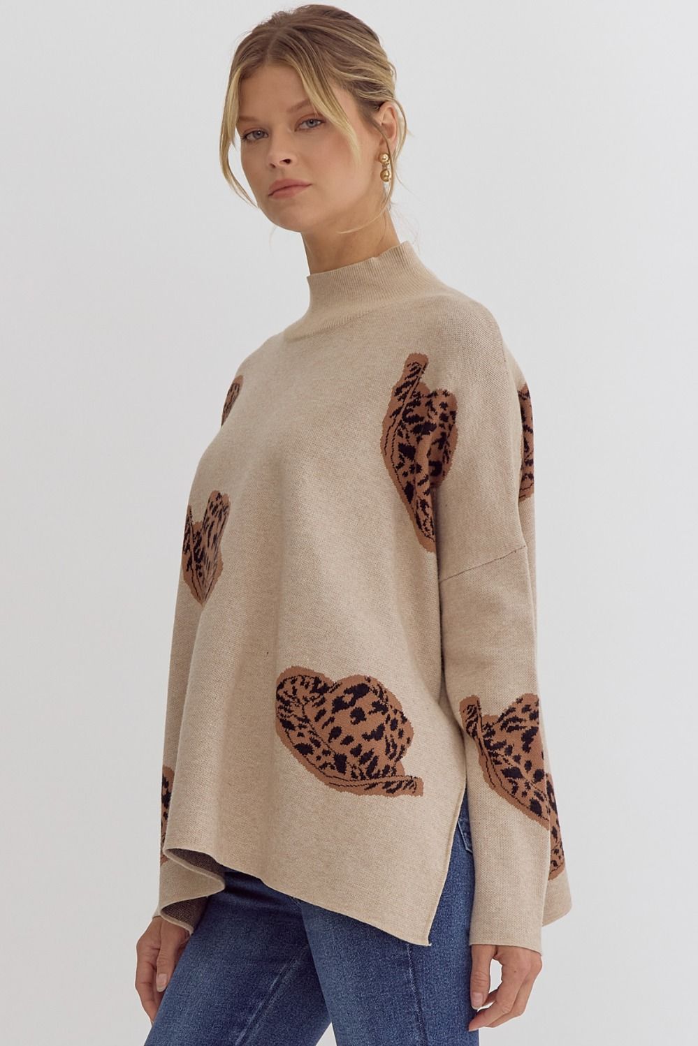 Cowboy Hat Mock Neck Sweater