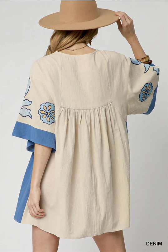 Embroidered Kaftan Dress